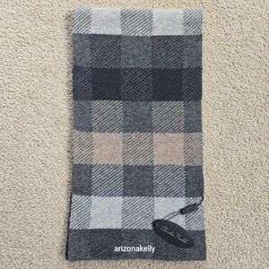 NWT Merino & Cashmere Knit Scarf Grey, Black & Tan Alashan Claudia Nichole